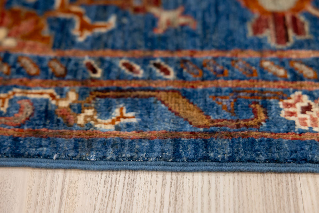 Blue Fine Afghan Chobi Wool Rug 345cm x 278cm
