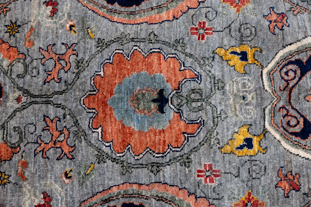 Grey Afghan Chobi Wool Rug 199cm x 149cm