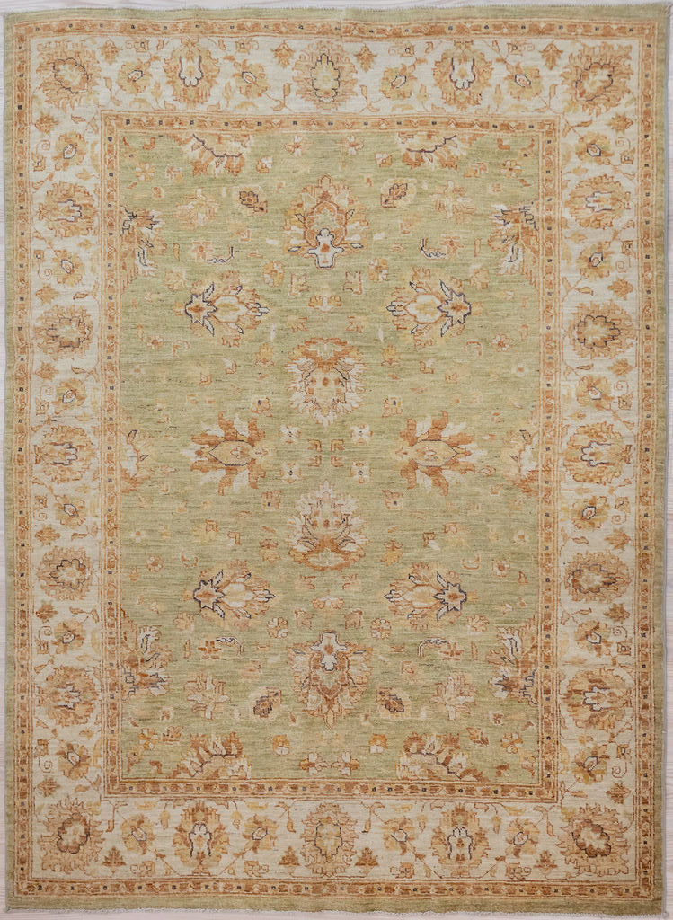 Muted Green Afghan Chobi Wool Rug 190cm x 150cm