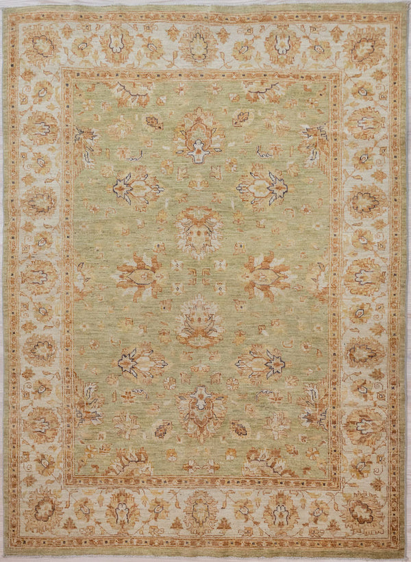 Muted Green Afghan Chobi Wool Rug 190cm x 150cm