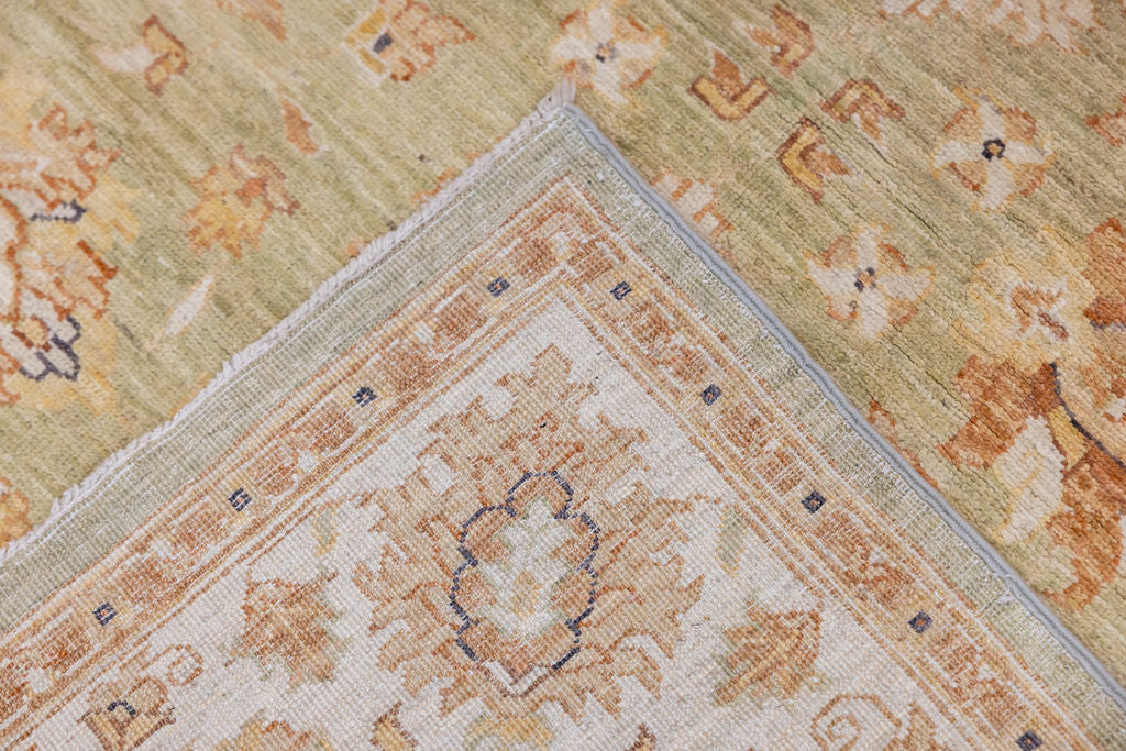 Muted Green Afghan Chobi Wool Rug 190cm x 150cm