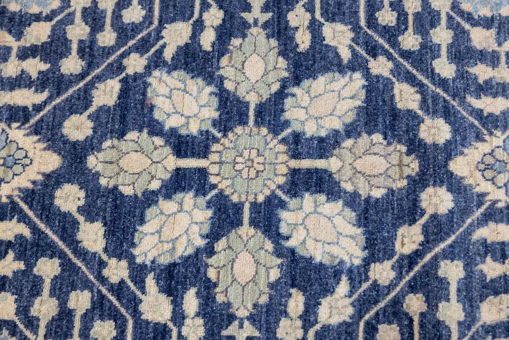 Blue Afghan Chobi Wool Runner 318cm x 80cm