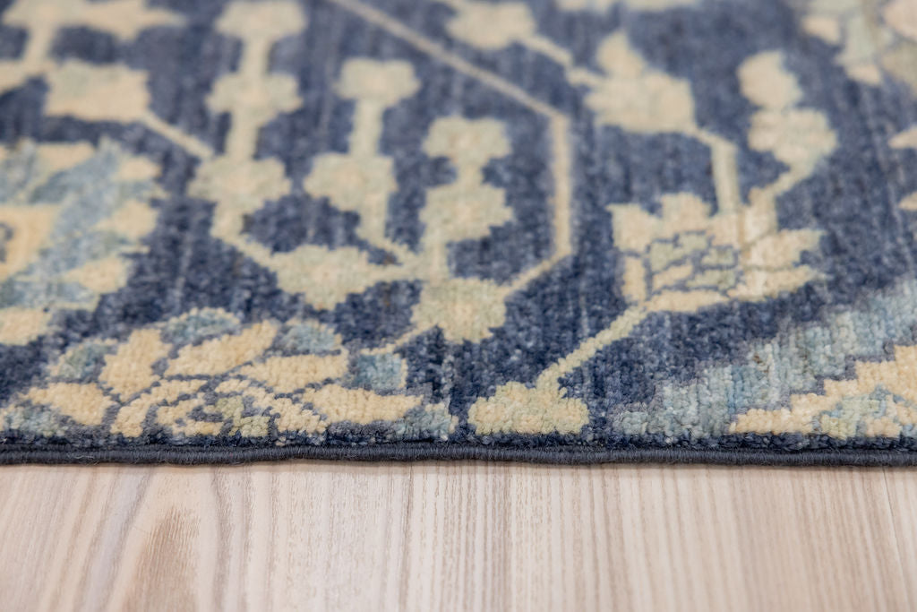 Blue Afghan Chobi Wool Runner 318cm x 80cm