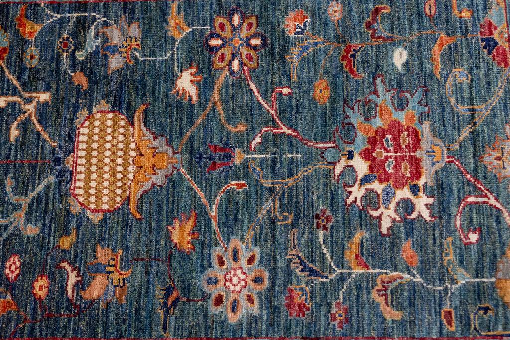 Emerald Green Afghan Sultani Chobi Wool Runner 290cm x 85cm