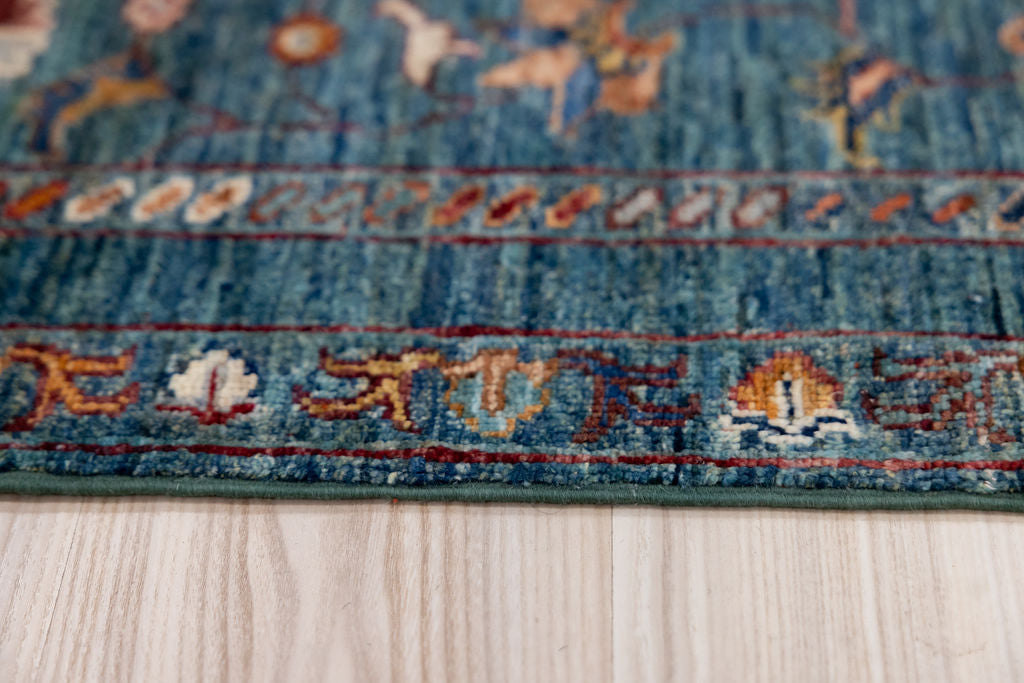 Emerald Green Afghan Sultani Chobi Wool Runner 290cm x 85cm