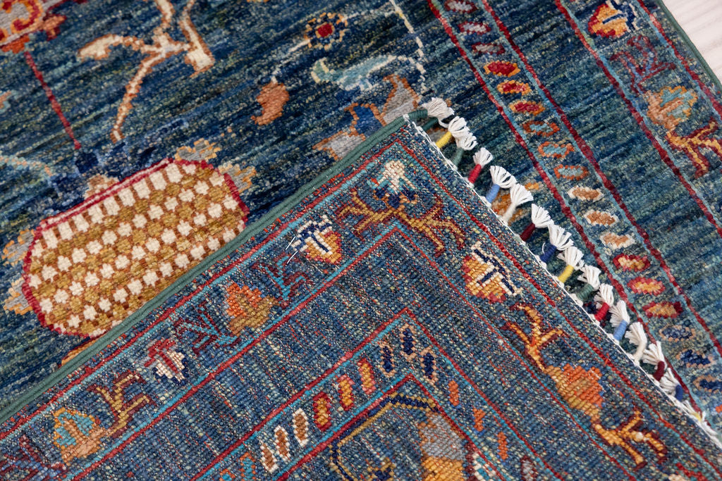 Emerald Green Afghan Sultani Chobi Wool Runner 290cm x 85cm