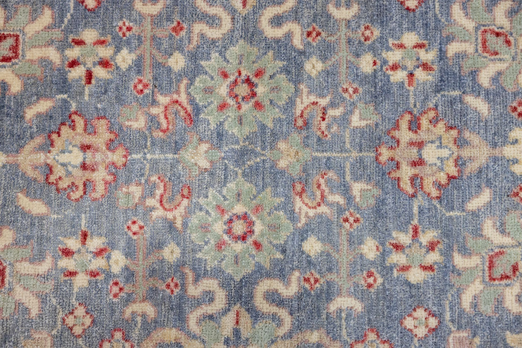 Muted Blue Afghan Chobi Wool Rug 126cm x 80cm