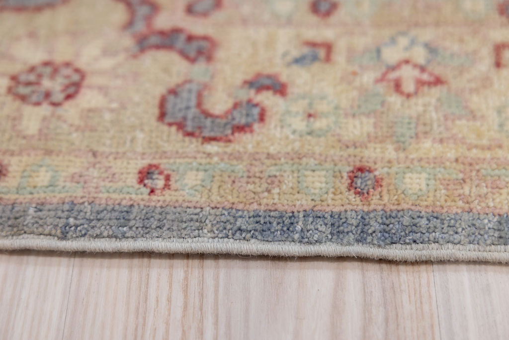 Muted Blue Afghan Chobi Wool Rug 126cm x 80cm