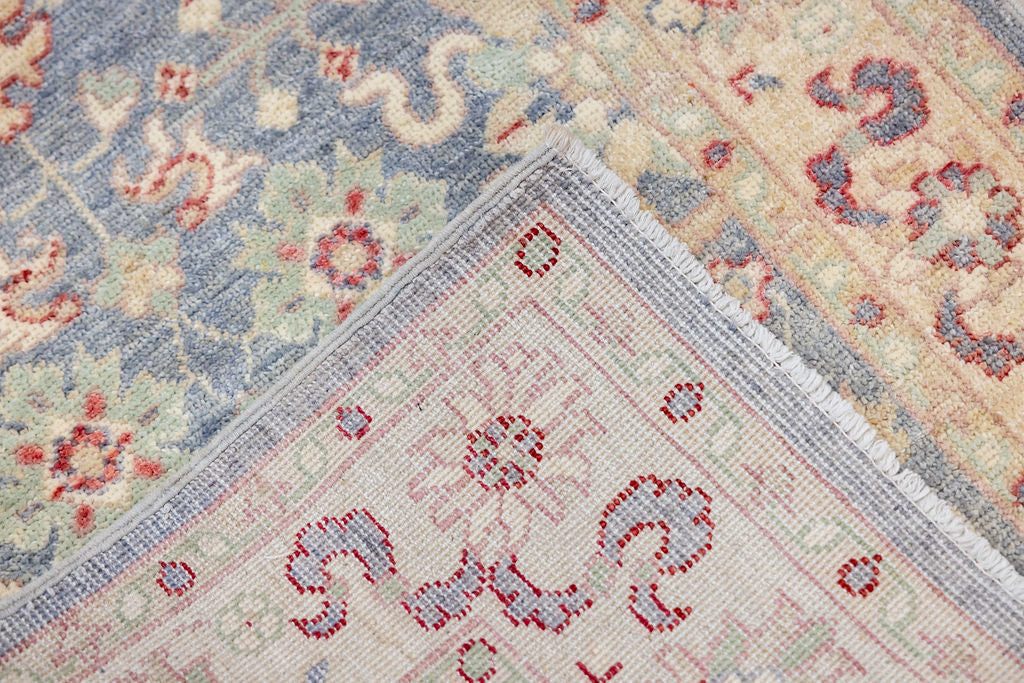 Muted Blue Afghan Chobi Wool Rug 126cm x 80cm