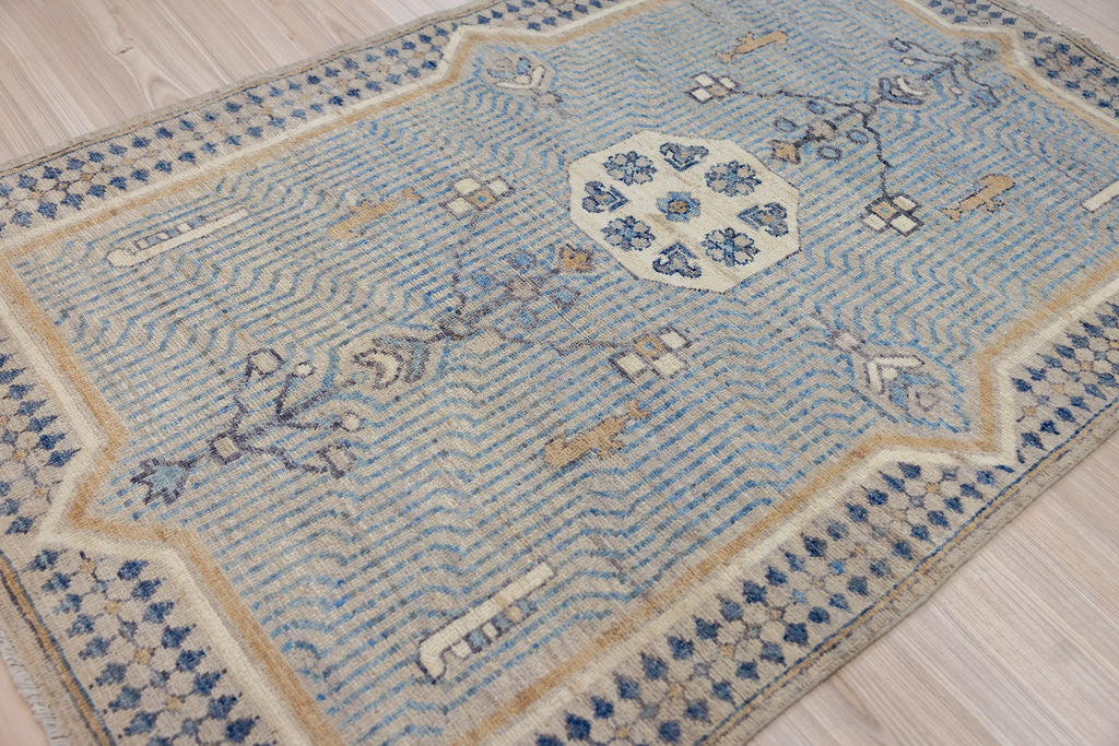 Blue Afghan Chobi Wool Rug 190cm x 122cm