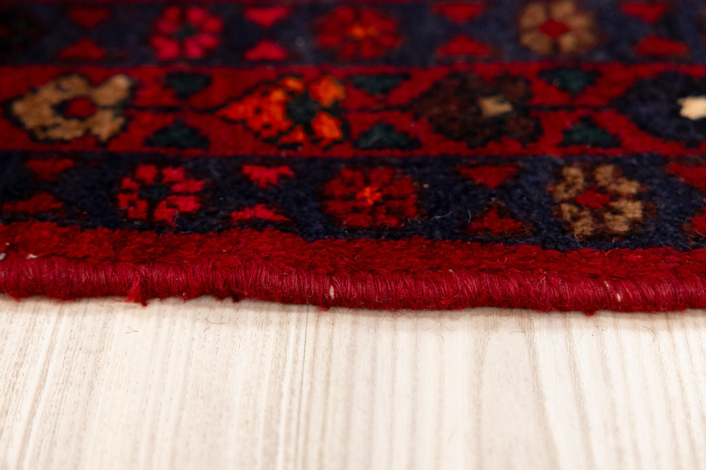 Dark Red Persian Hamadan Wool Rug 217cm x 140cm