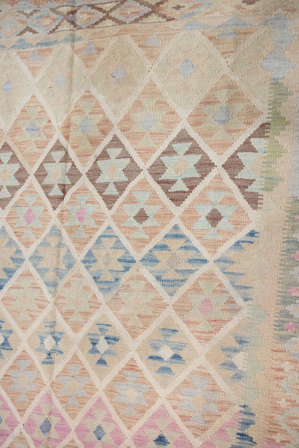 Muted Afghan Boho Wool Kilim 317cm x 207cm