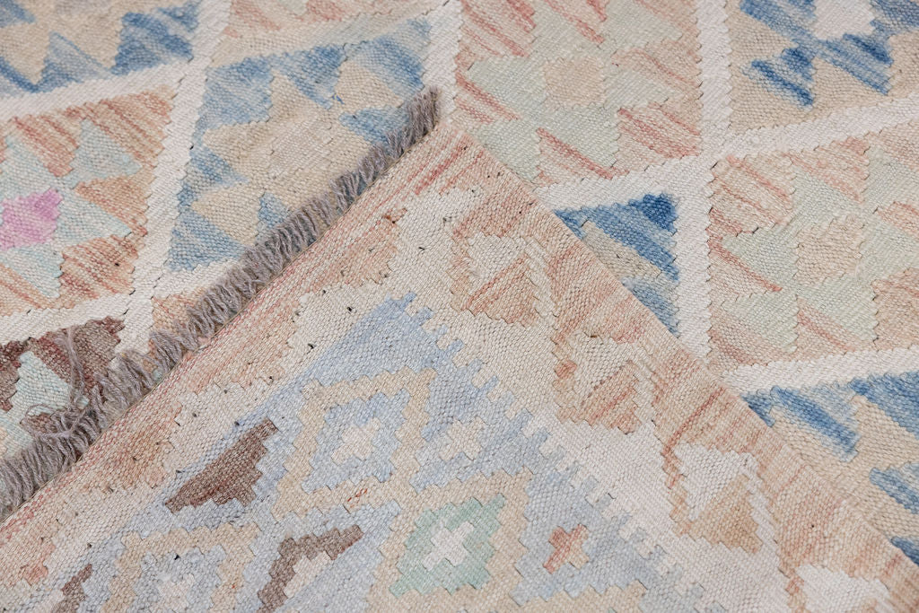 Muted Afghan Boho Wool Kilim 317cm x 207cm