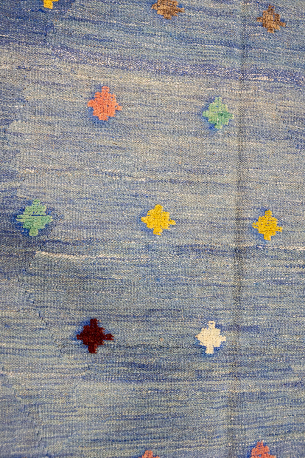 Azure Blue Barjasta Afghan Wool Kilim 291cm x 204cm