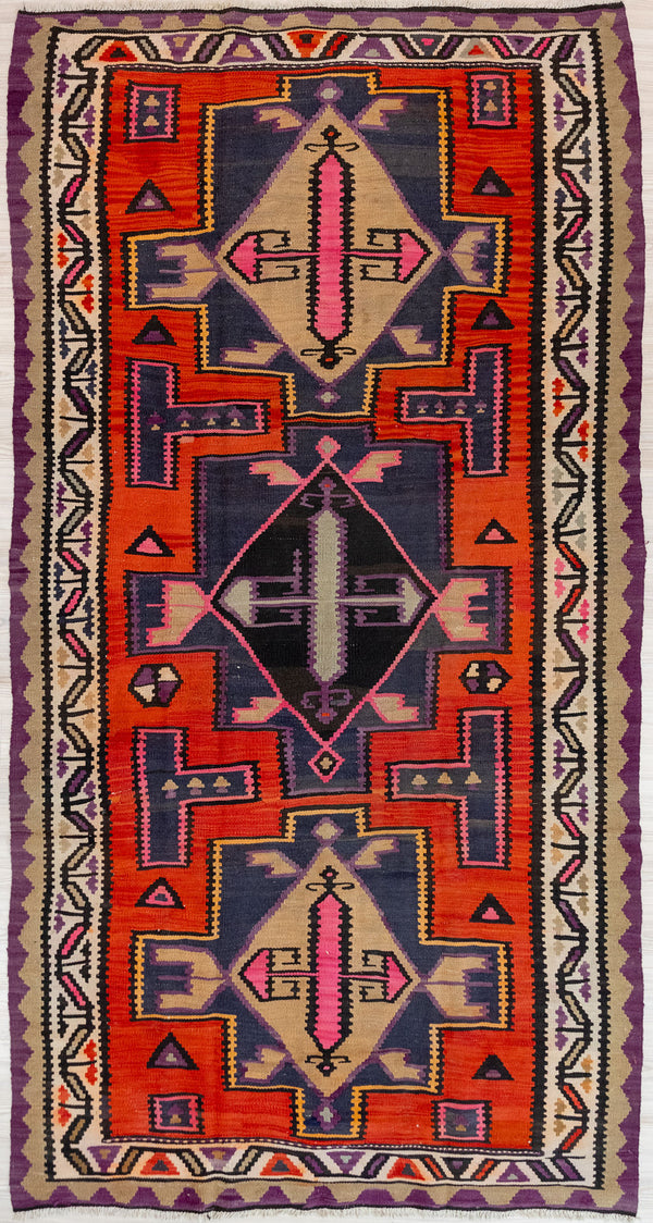 Vintage c1980's Turkish Wool Kilim 298cm x 158cm