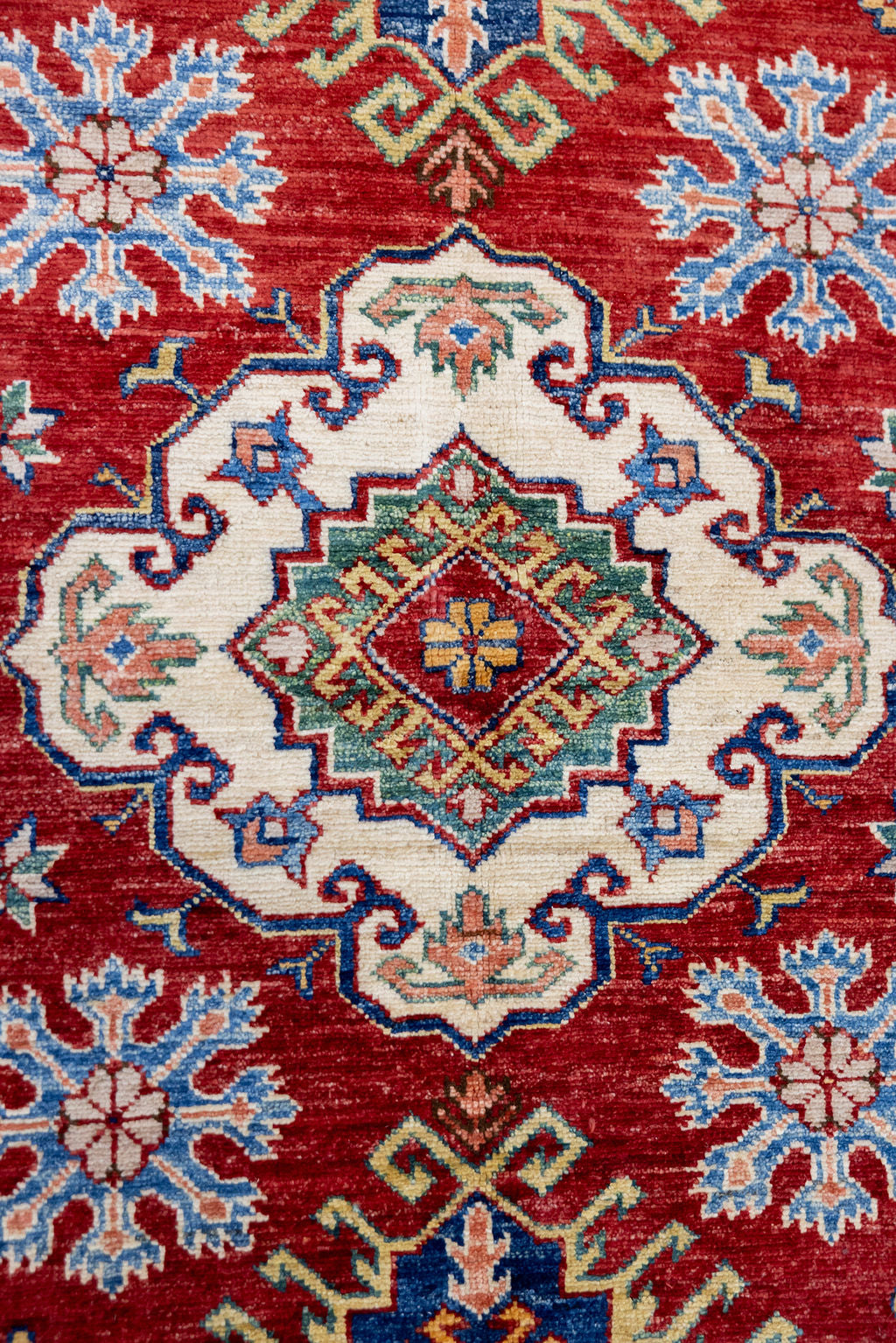 Red Afghan Super Kazak Wool Rug 167cm x 94cm