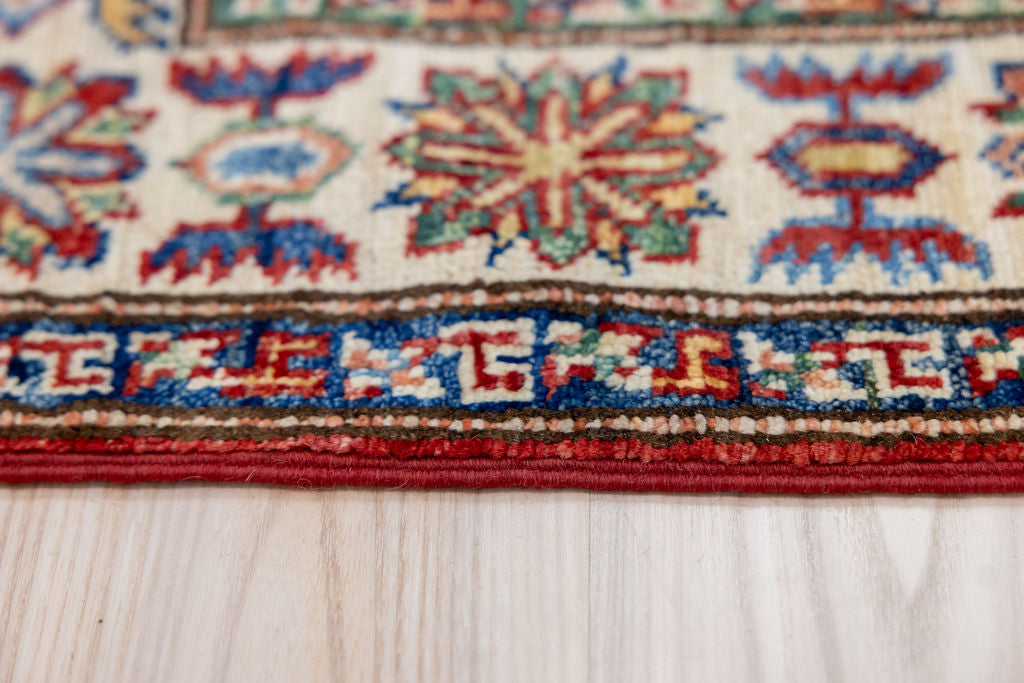 Red Afghan Super Kazak Wool Rug 167cm x 94cm