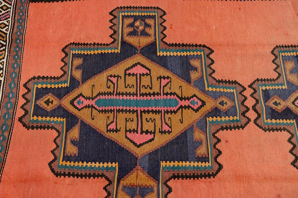 Light Pink c.1970's Turkish Wool Kilim 295cm x 166cm