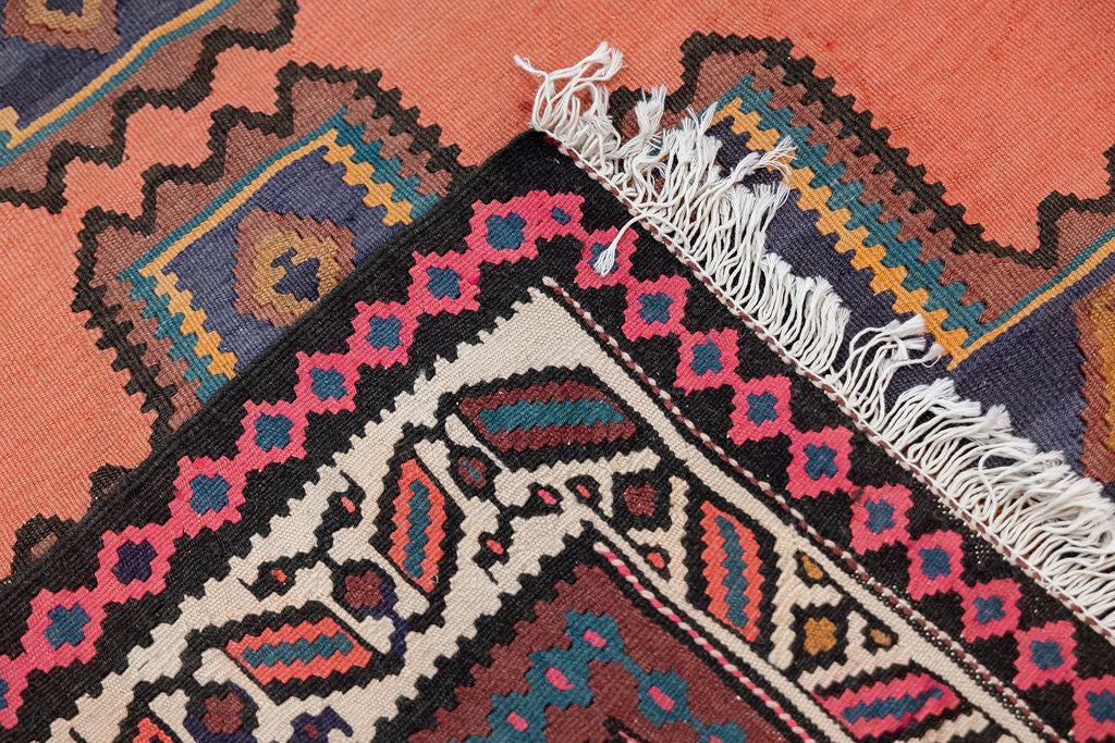 Light Pink c.1970's Turkish Wool Kilim 295cm x 166cm