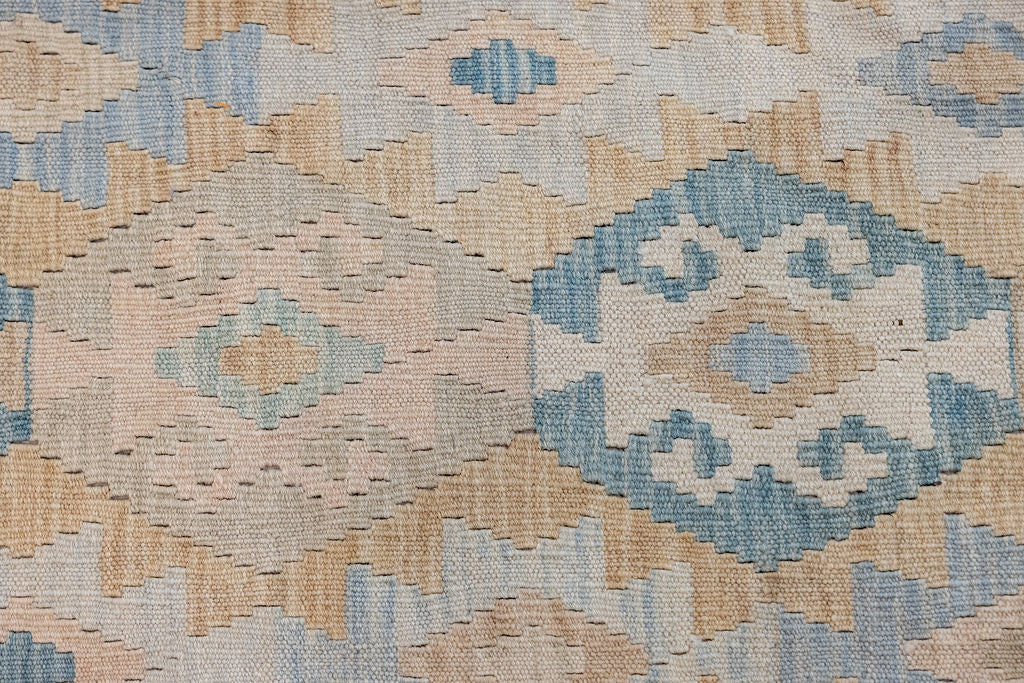 Muted XL Boho Afghan Wool Kilim 396cm x 299cm