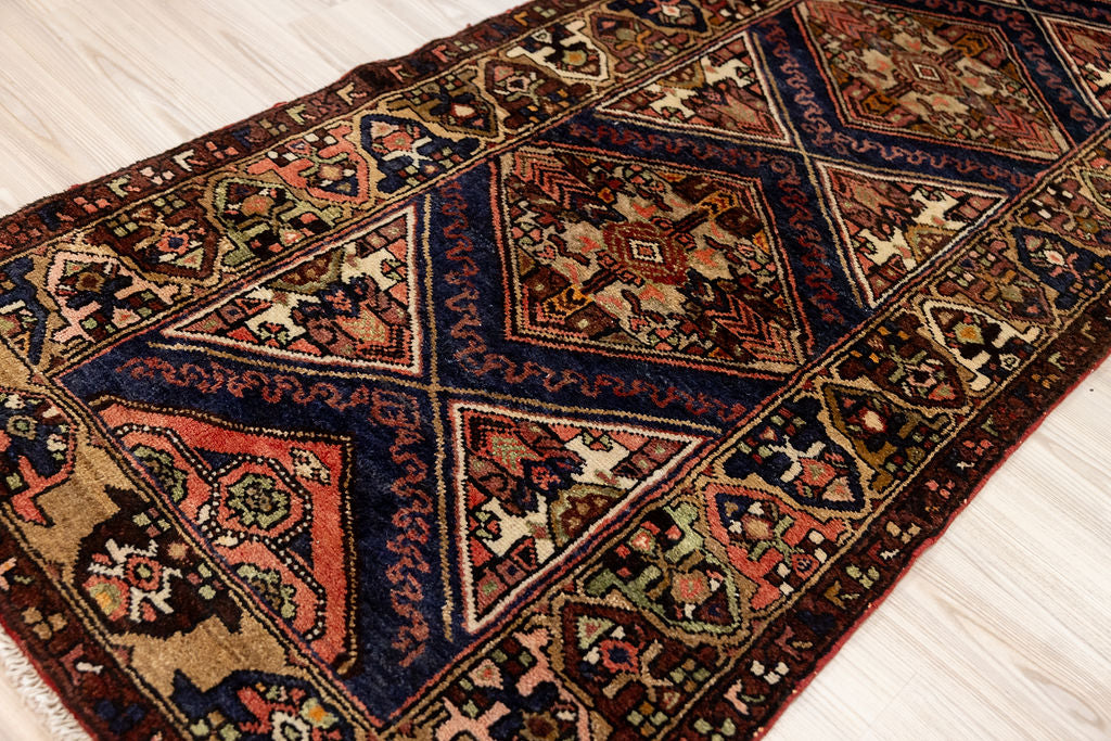 Vintage c.1970's Persian Hamadan Wool Runner 488cm x 96cm