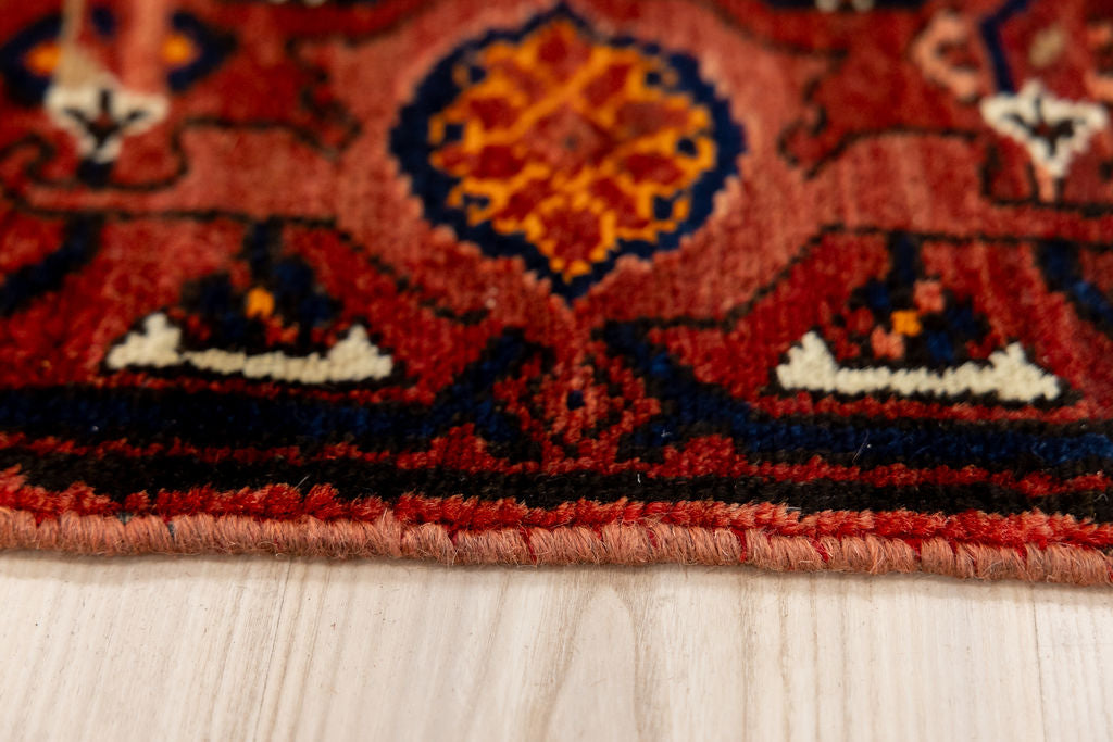 Muted Red Vintage Persian Hamadan Wool Runner 395cm x 96cm