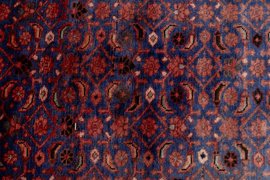 Navy Vintage Persian Hamadan Wool Runner 295cm x 110cm
