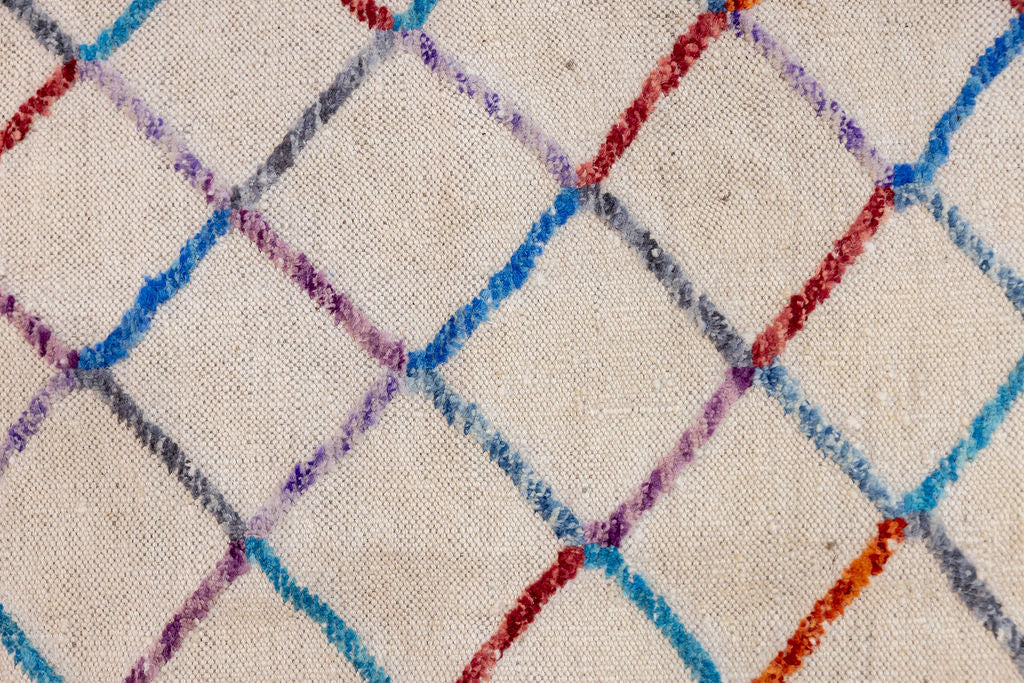 Cream Modern Afghan Wool Kilim 296cm x 189cm