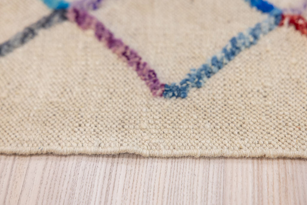 Cream Modern Afghan Wool Kilim 296cm x 189cm