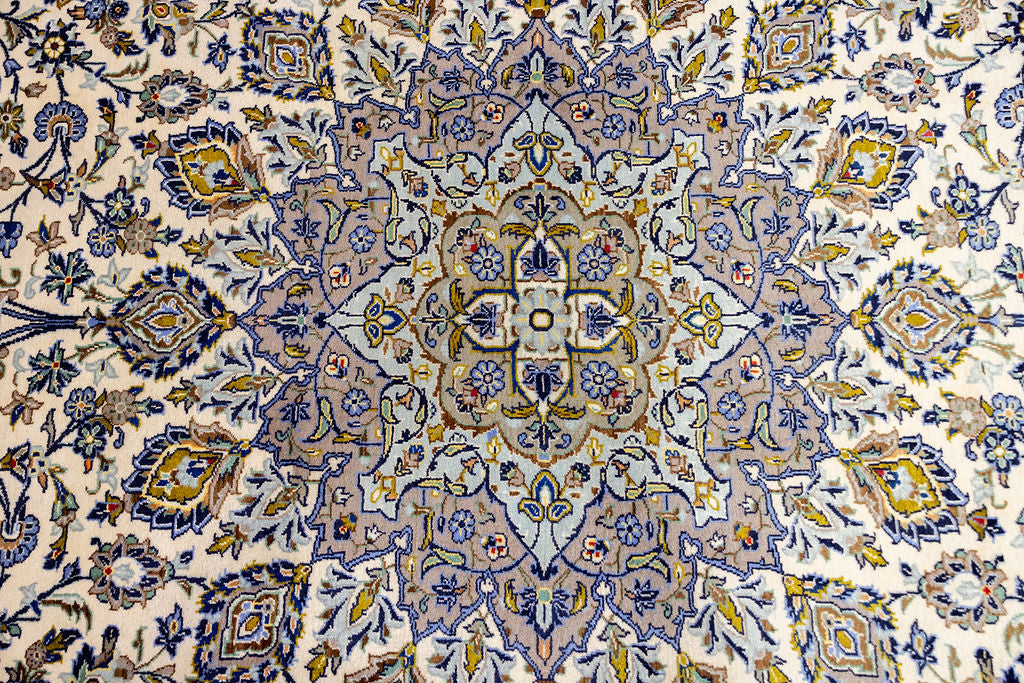 XL Cream Fine Persian Kashan Wool Rug 420cm x 300cm