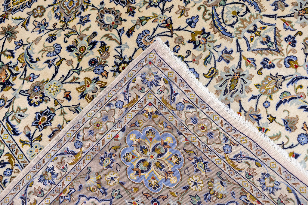 XL Cream Fine Persian Kashan Wool Rug 420cm x 300cm