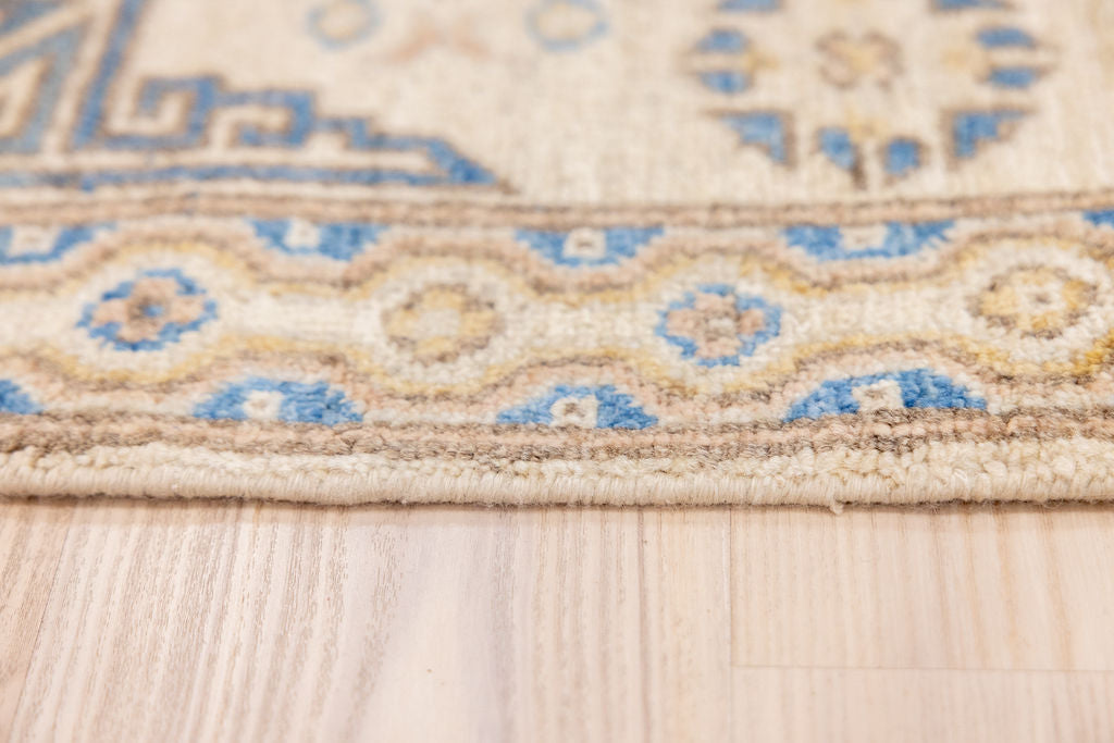 Cream Afghan Chobi Wool Runner 296cm x 83cm