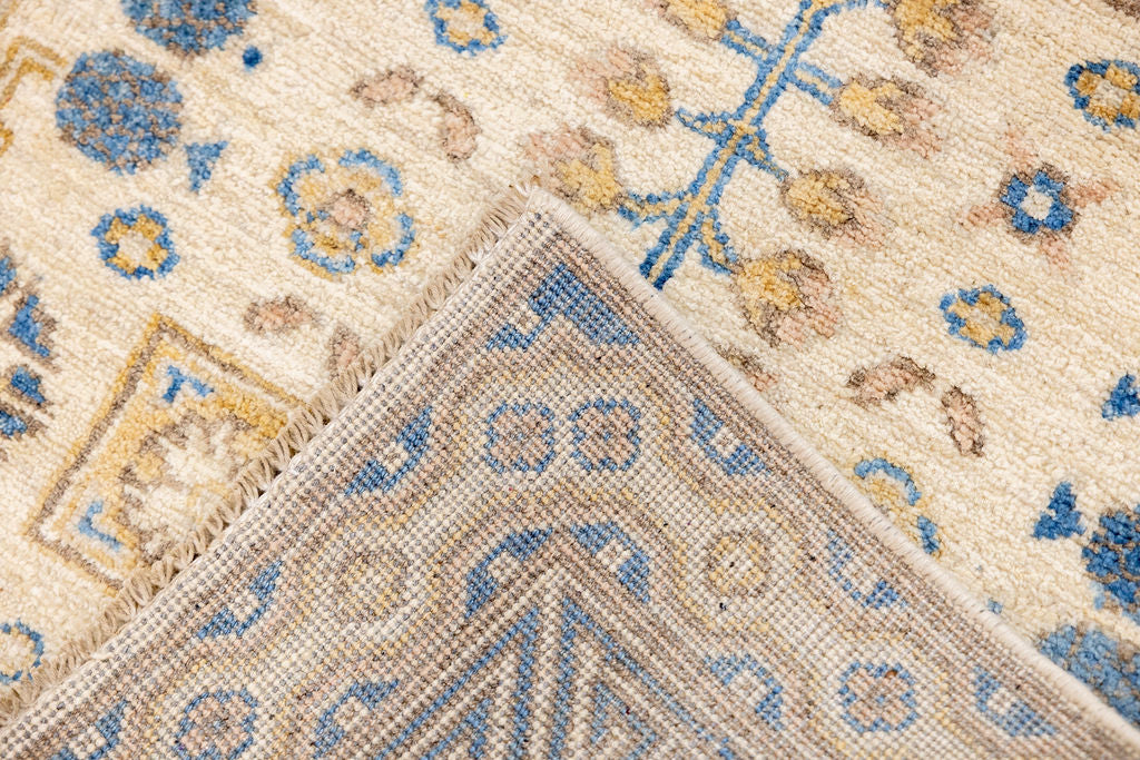 Cream Afghan Chobi Wool Runner 296cm x 83cm