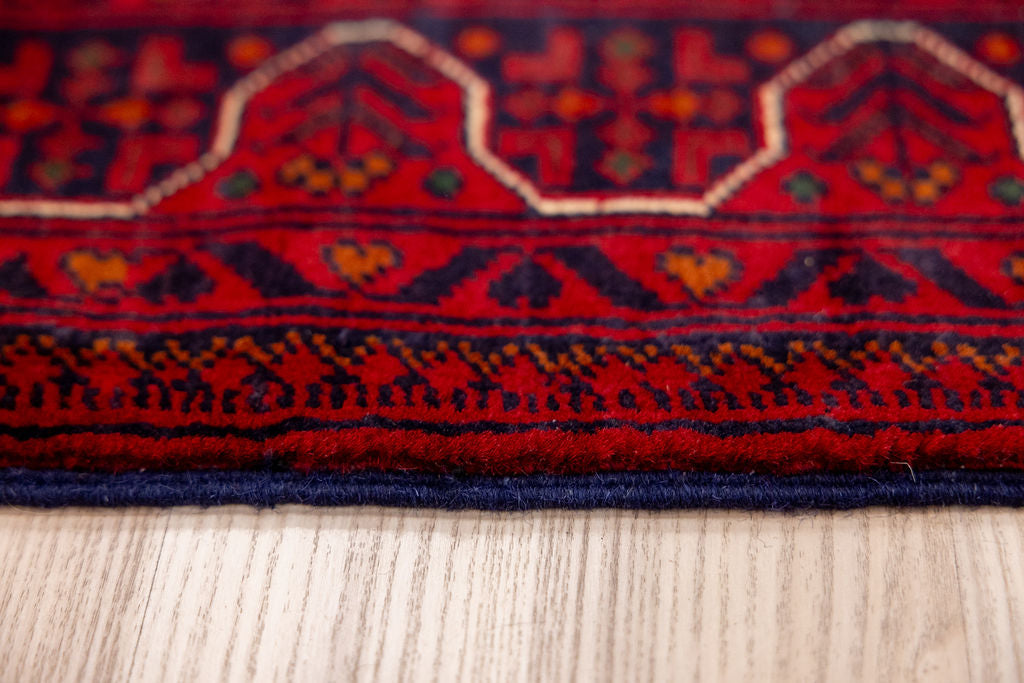 Red Fine Afghan Kundus Wool Runner 600cm x 81cm