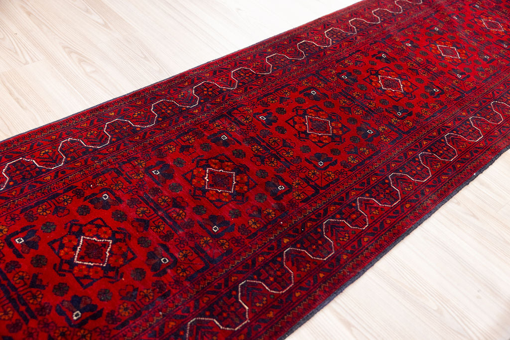 Red Fine Afghan Kundus Wool Runner 512cm x 79cm