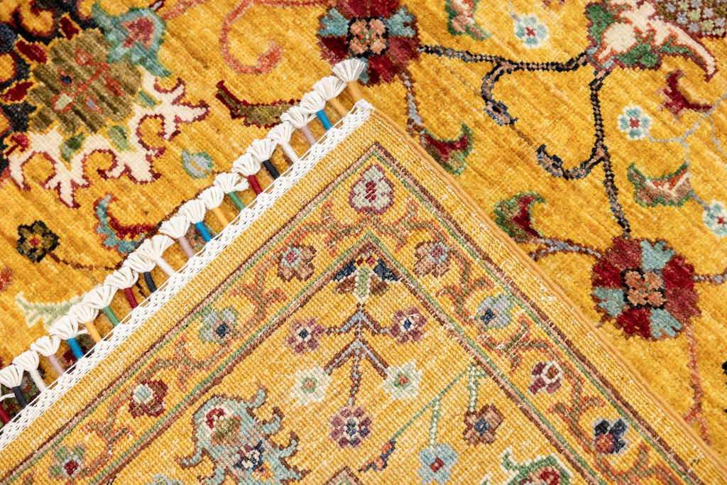 Mustard Gold Afghan Sultani Chobi Wool Rug 171cm x 124cm