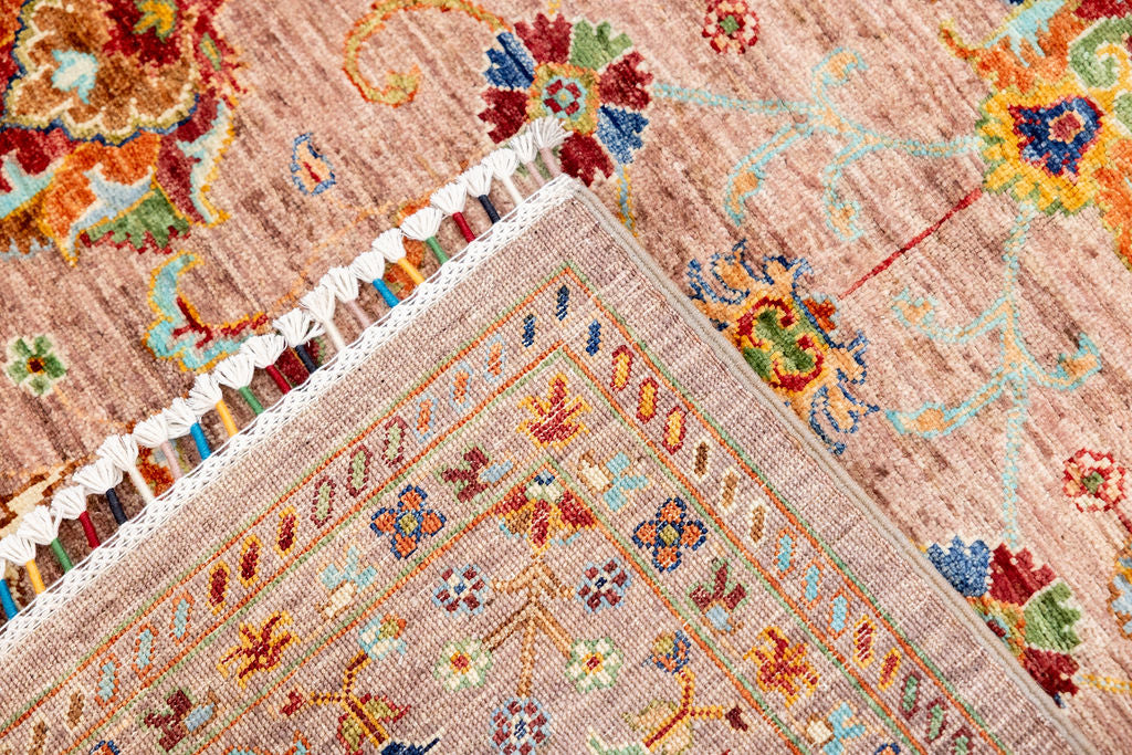 Tea Rose Afghan Sultani Chobi Wool Rug 205cm x 151cm