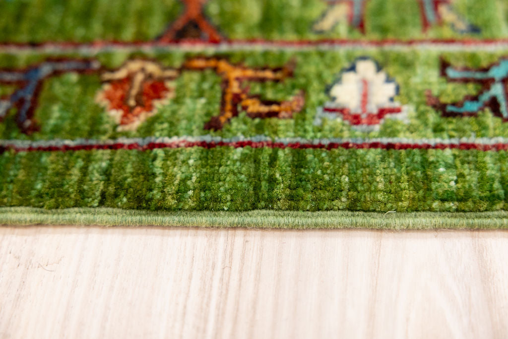 Green Afghan Sultani Chobi Wool Rug 243cm x 169cm