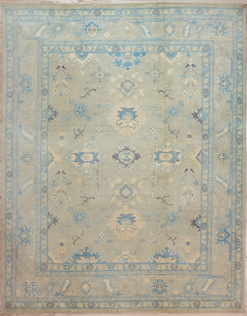 Grey Muted Afghan Oushak Chobi Wool Rug 243cm x 201cm