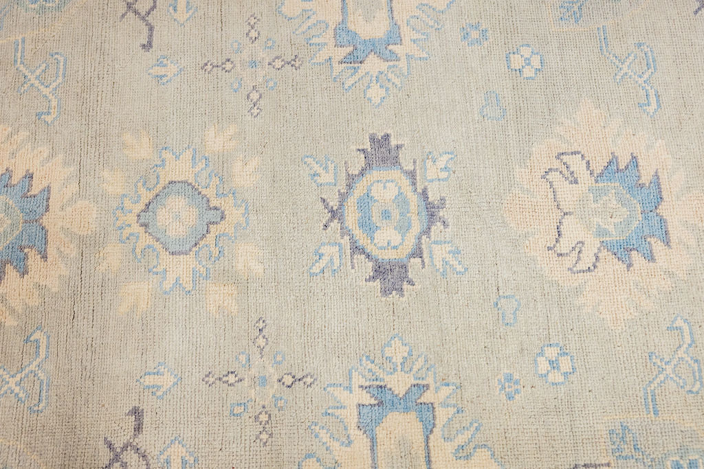 Grey Muted Afghan Oushak Chobi Wool Rug 243cm x 201cm