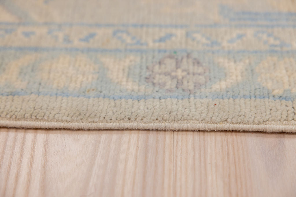 Grey Muted Afghan Oushak Chobi Wool Rug 243cm x 201cm