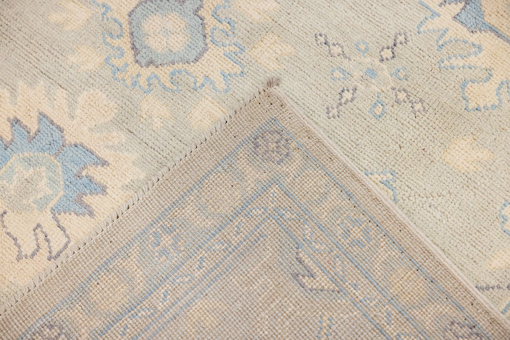 Grey Muted Afghan Oushak Chobi Wool Rug 243cm x 201cm