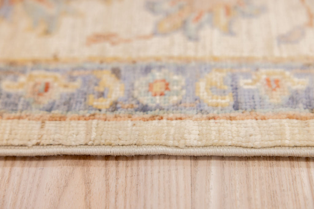 Cream Fine Afghan Chobi Wool Rug 231cm x 176cm