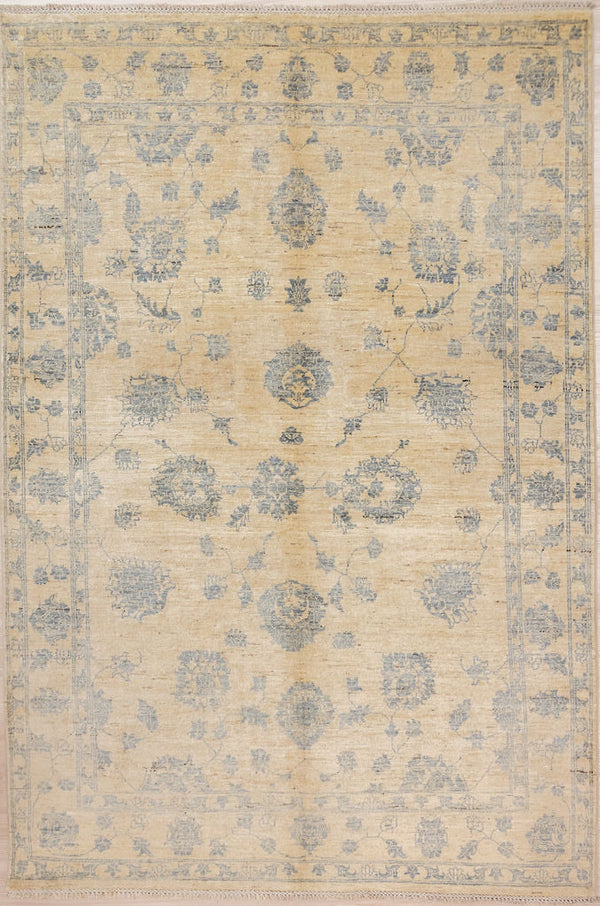 Cream Afghan Chobi Wool Rug 253cm x 156cm