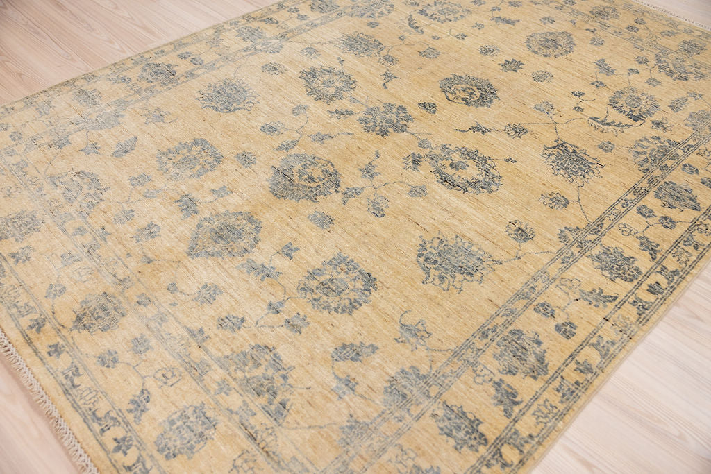 Cream Afghan Chobi Wool Rug 253cm x 156cm