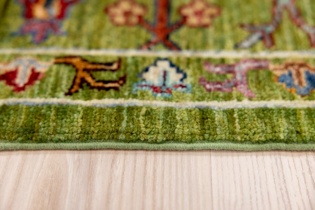 Green Afghan Sultani Chobi Wool Rug 202cm x 152cm