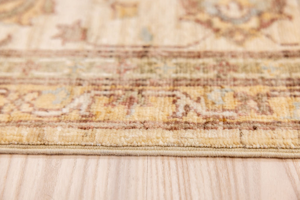 Cream Afghan Chobi Wool Rug 227cm x 168cm