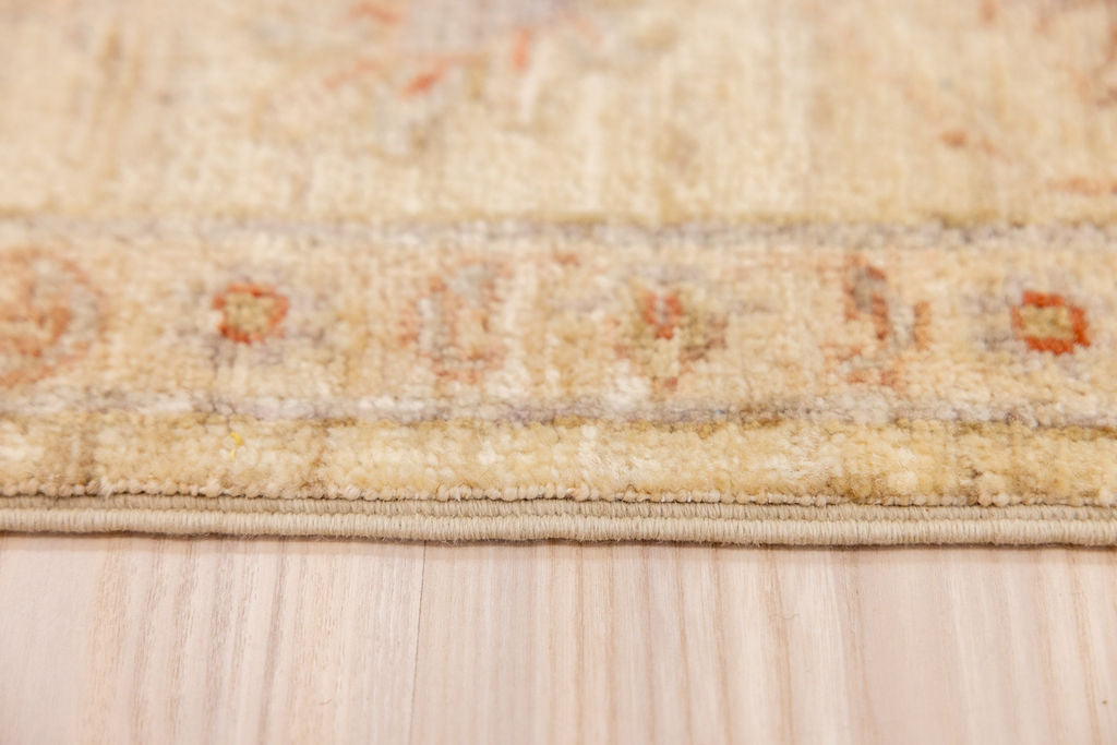 Cream Fine Afghan Chobi Wool Rug 258cm x 176cm