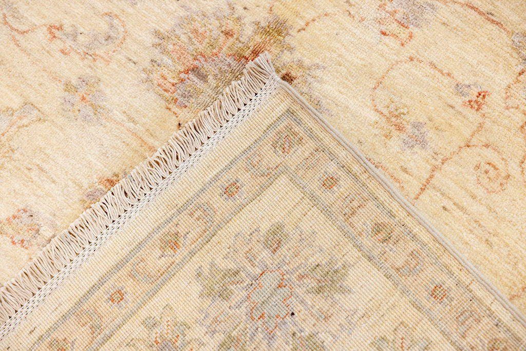 Cream Fine Afghan Chobi Wool Rug 258cm x 176cm