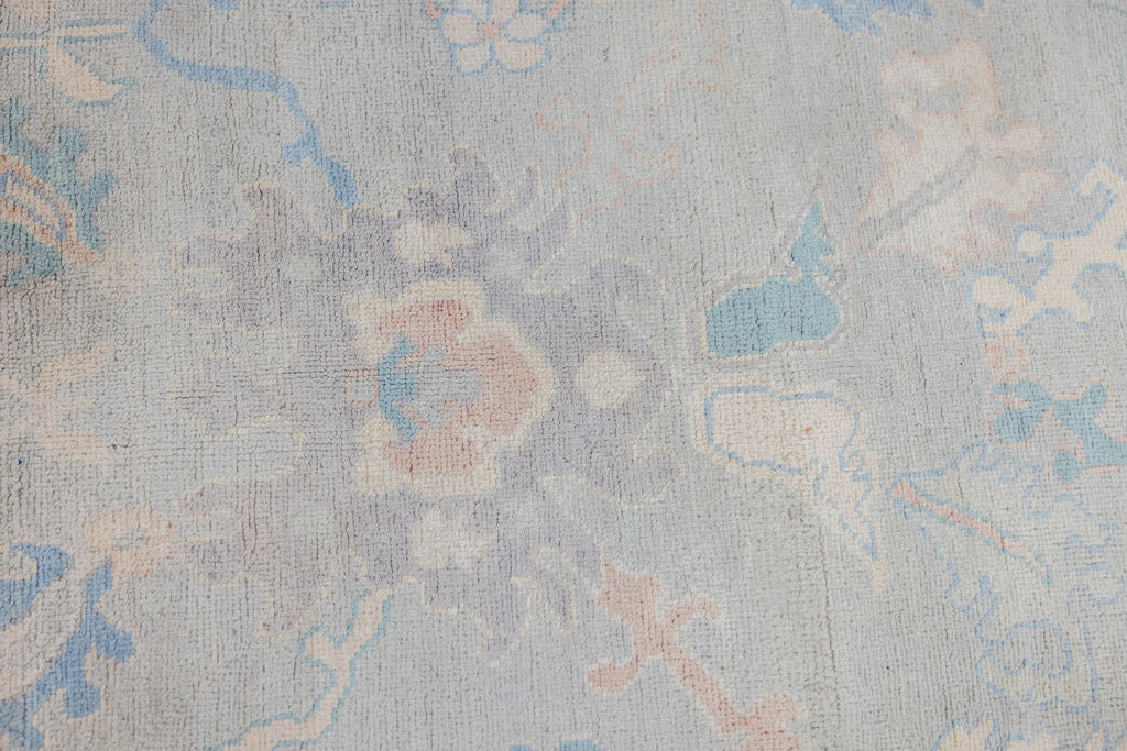 Grey Muted Afghan Oushak Chobi Wool Rug 268cm x 172cm